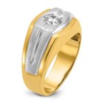 IBGoodman 14k Two-tone 1/3 carat Lab Grown Diamond VS/SI+ G+ Complete Polished and Satin Men's Ring - Image 6