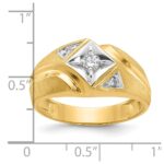 14k with White Rhodium IBGoodman Men's Satin 1/5 carat Diamond Complete Ring - Image 3