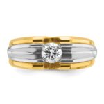 14k Two-tone IBGoodman Men's 1/2 carat Diamond Complete Ring - Image 6