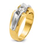 IBGoodman 14k Two-tone 1/2 carat Lab Grown Diamond VS/SI+ G+ Complete Polished and Satin Men's Ring - Image 6