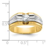 14k Two-tone IBGoodman Men's 1/2 carat Diamond Complete Ring - Image 3