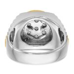 IBGoodman 14k Two-tone Men's Polished and Textured Round Cluster Ring Mounting - Image 7