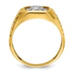 IBGoodman 10k Two-tone Men's Polished and Textured Blue Lodge Master Masonic Ring Mounting - Image 2