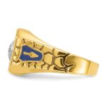 IBGoodman 10k Two-tone Men's Polished and Textured Blue Lodge Master Masonic Ring Mounting - Image 3