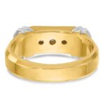 IBGoodman 14k Two-tone Men's Polished and Grooved 5-Stone Ring Mounting - Image 7