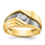 14k IBGoodman Men's Polished and Grooved Ring Mounting