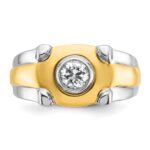 14k Two-tone IBGoodman Men's 1/2 carat Diamond Complete Ring - Image 6
