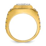 IBGoodman 10k Two-tone Men's Polished Satin and Textured 1/2 Carat A Quality Diamond Cluster Ring - Image 2