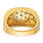 IBGoodman 14k Two-tone Men's Polished Satin and Textured Cluster Ring Mounting - Image 5
