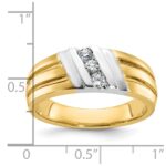 IBGoodman 10k Two-tone Men's Polished and Grooved 3-Stone 1/5 Carat A Quality Diamond Ring - Image 3