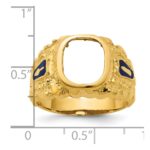 IBGoodman 14k Men's Polished and Nugget Textured Blue Lodge Master Masonic Ring Mounting - Image 3
