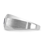 14k White Gold IBGoodman Men's Gemstone and Diamond Satin Ring Mounting - Image 5