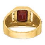 14k IBGoodman Men's Polished and Satin Created Ruby and 1/20 carat Diamond Complete Ring - Image 7