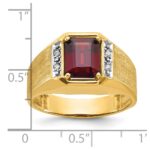 14k IBGoodman Men's Polished and Satin Gemstone and Diamond Ring Mounting - Image 3