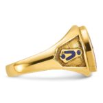 IBGoodman 14k Men's Polished and Textured with Blue Enamel and Lab Created Ruby Blue Lodge Master Masonic Ring - Image 7