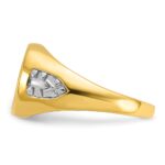 IBGoodman 14k with White Rhodium Men's Polished and Textured with Lab Created Sapphire Blue Lodge Master Masonic Ring - Image 5