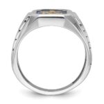 IBGoodman 14k White Gold Men's Polished and Textured Blue Lodge Master Masonic Ring Mounting - Image 2
