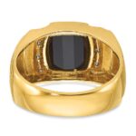 14k White Gold IBGoodman Men's Satin Onyx and Diamond Ring Mounting - Image 7