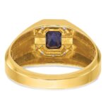 14k IBGoodman Men's Gemstone and Diamond Satin Ring Mounting - Image 7