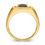 14k IBGoodman Men's Gemstone and Diamond Satin Ring Mounting - Image 2