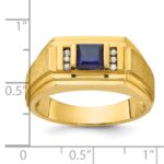 14k IBGoodman Men's Gemstone and Diamond Satin Ring Mounting - Image 3