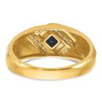 10k IBGoodman Men's Cr.Sapphire and Diamond Satin Complete Ring - Image 7
