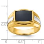 10k Two-tone IBGoodman Men's Onyx Complete Ring - Image 3