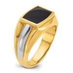 14k Two-tone IBGoodman Men's Onyx Complete Ring - Image 8