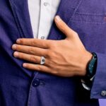 IBGoodman 14k White Gold Men's Polished and Satin Onyx and 1/8 Carat AA Quality Diamond Ring - Image 4