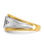 10k Two-tone IBGoodman Men's Satin Onyx and Diamond Complete Ring - Image 5