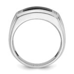 14k White Gold IBGoodman Men's Satin Onyx and 1/15 carat Diamond Complete Ring - Image 2