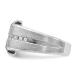 14k White Gold IBGoodman Men's Satin Onyx and 1/6 carat Diamond Complete Ring - Image 5