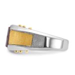 14k Two-tone IBGoodman Men's Created Garnet Complete Ring - Image 5