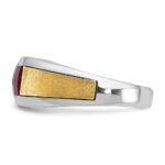 IBGoodman 14k Two-tone Men's Polished and Satin Gemstone and Diamond Ring Mounting - Image 5