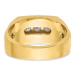 14k IBGoodman Men's Polished and Satin 3-Row Ring Mounting - Image 7