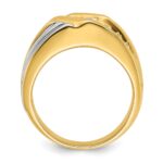 IBGoodman 14k Two-tone 1 carat Lab Grown Diamond VS/SI+ G+ Complete Polished and Grooved Men's Ring - Image 2