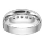 IBGoodman 14k White Gold Polished and Brushed Five Stone Men's Ring Mounting - Image 7