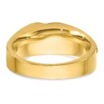 IBGoodman 14k Two-tone Men's Polished Satin and Grooved 4-Stone Ring Mounting - Image 7