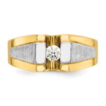 14k Two-tone IBGoodman Men's Polished and Satin 1/4 carat Diamond Complete Ring - Image 6