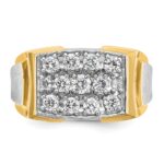 IBGoodman 14k Two-tone Men's Polished and Satin 1 Carat AA Quality Diamond Cluster Ring - Image 6