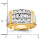 14k Two-tone IBGoodman Men's Polished and Satin Cluster Ring Mounting - Image 3
