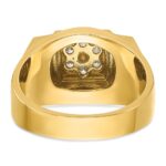 IBGoodman 14k Two-tone Men's Polished and Satin 1/2 Carat AA Quality Diamond Cluster Ring - Image 7