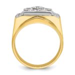 14k Two-tone IBGoodman Men's Polished and Satin Cluster Ring Mounting - Image 2