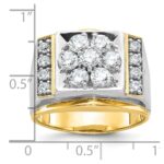 14k Two-tone IBGoodman Men's Polished and Satin Cluster Ring Mounting - Image 3