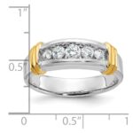 IBGoodman 14k Two-tone Five Stone Polished Men's Ring Mounting - Image 3