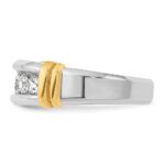 IBGoodman 14k Two-tone Men's Polished and Grooved 5-Stone 1 Carat AA Quality Diamond Ring - Image 5