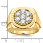 IBGoodman 14k Men's Polished Satin and Diamond-cut Round Cluster Ring Mounting - Image 7