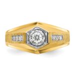 14k IBGoodman Men's Polished and Satin 1/3 carat Diamond Complete Ring - Image 6