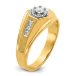 14k IBGoodman Men's Polished and Satin 1/3 carat Diamond Complete Ring - Image 8