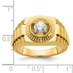 IBGoodman 14k Men's Polished Satin and Textured 1/2 Carat AA Quality Diamond Ring - Image 3